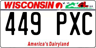 WI license plate 449PXC
