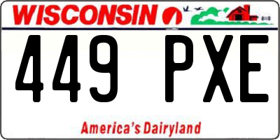 WI license plate 449PXE