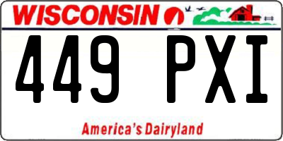 WI license plate 449PXI