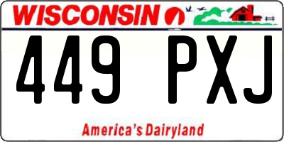 WI license plate 449PXJ