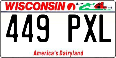 WI license plate 449PXL