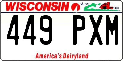 WI license plate 449PXM