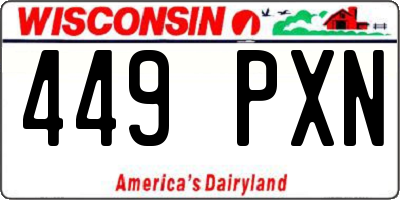 WI license plate 449PXN