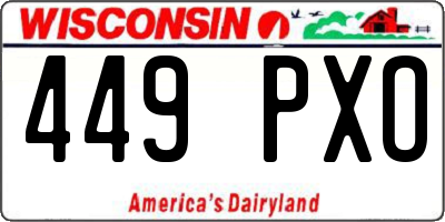 WI license plate 449PXO