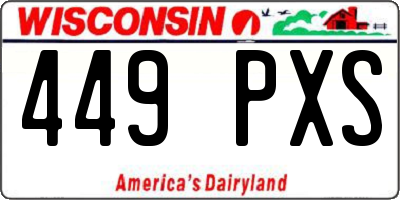 WI license plate 449PXS