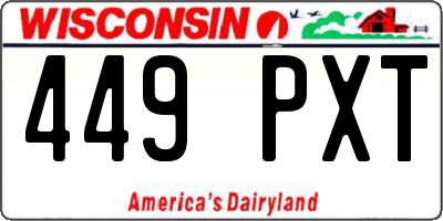 WI license plate 449PXT