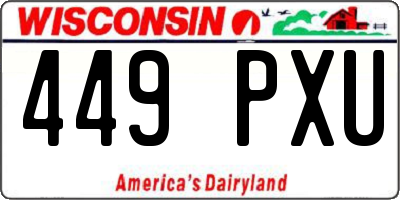 WI license plate 449PXU
