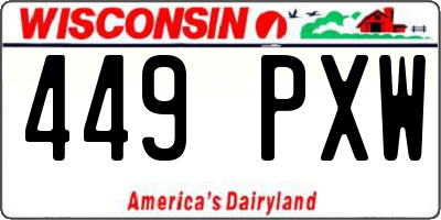 WI license plate 449PXW