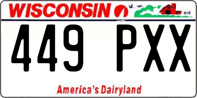 WI license plate 449PXX