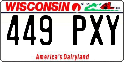 WI license plate 449PXY