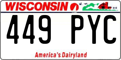 WI license plate 449PYC