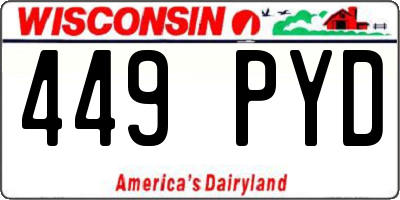 WI license plate 449PYD
