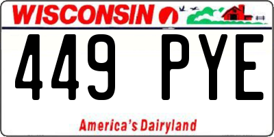 WI license plate 449PYE