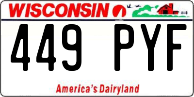 WI license plate 449PYF