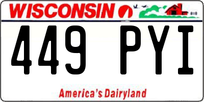 WI license plate 449PYI