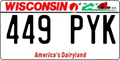 WI license plate 449PYK