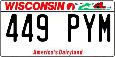 WI license plate 449PYM