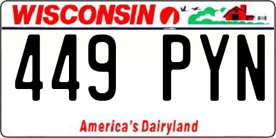WI license plate 449PYN