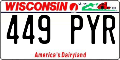 WI license plate 449PYR
