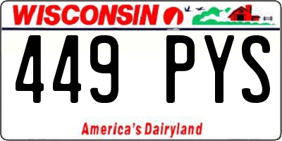 WI license plate 449PYS
