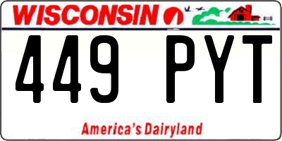 WI license plate 449PYT