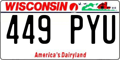 WI license plate 449PYU