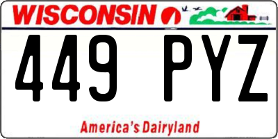 WI license plate 449PYZ