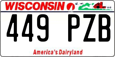 WI license plate 449PZB