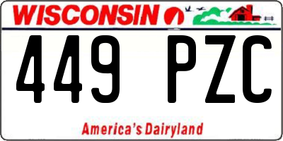 WI license plate 449PZC