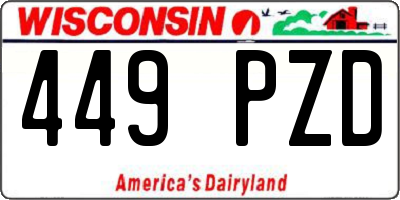 WI license plate 449PZD