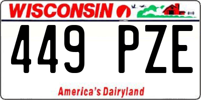WI license plate 449PZE