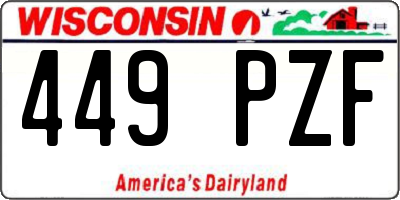 WI license plate 449PZF