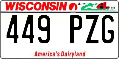 WI license plate 449PZG