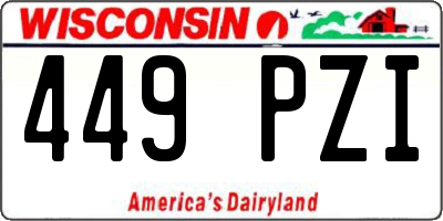 WI license plate 449PZI
