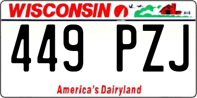 WI license plate 449PZJ