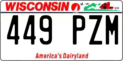 WI license plate 449PZM