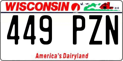 WI license plate 449PZN