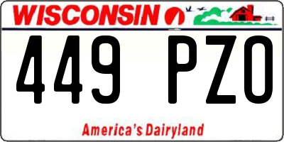 WI license plate 449PZO