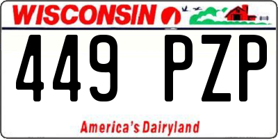 WI license plate 449PZP