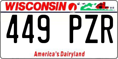 WI license plate 449PZR