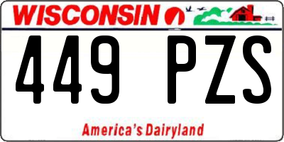 WI license plate 449PZS