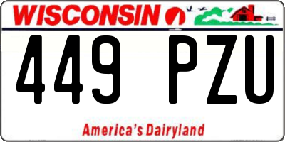 WI license plate 449PZU