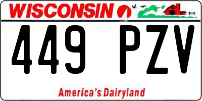 WI license plate 449PZV