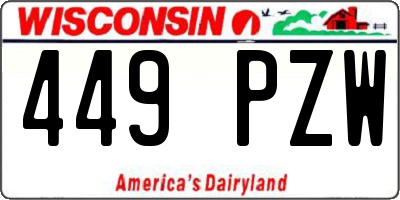 WI license plate 449PZW