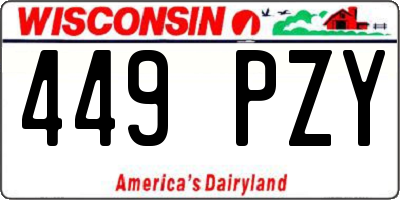 WI license plate 449PZY