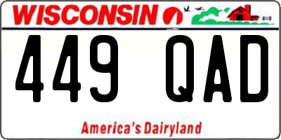 WI license plate 449QAD