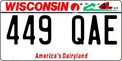 WI license plate 449QAE
