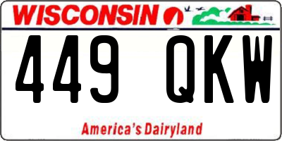 WI license plate 449QKW