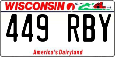 WI license plate 449RBY