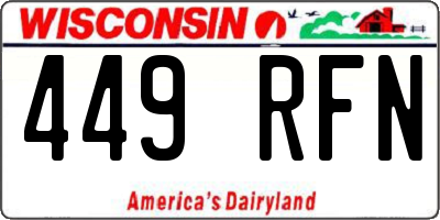 WI license plate 449RFN